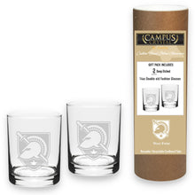 Load image into Gallery viewer, Army West Point 14oz Deep Etched Double Old Fashion Glasses (Clear)