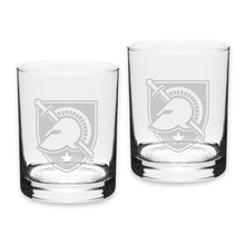 Load image into Gallery viewer, Army West Point 14oz Deep Etched Double Old Fashion Glasses (Clear)*