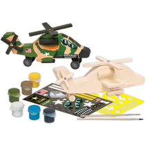 Load image into Gallery viewer, Army Apache Helicopter Wood Paint Kit