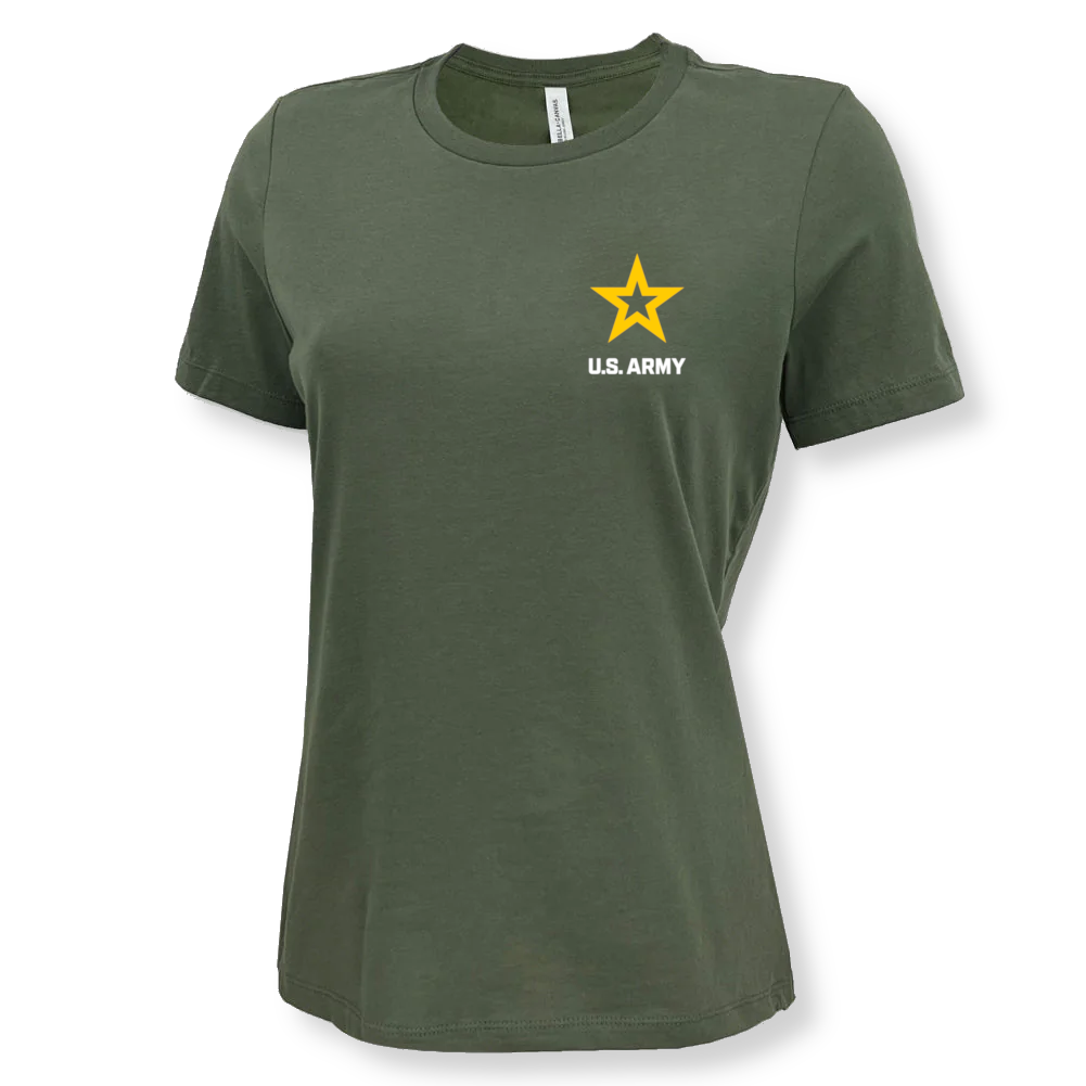 Army Star Ladies Left Chest Logo T-Shirt