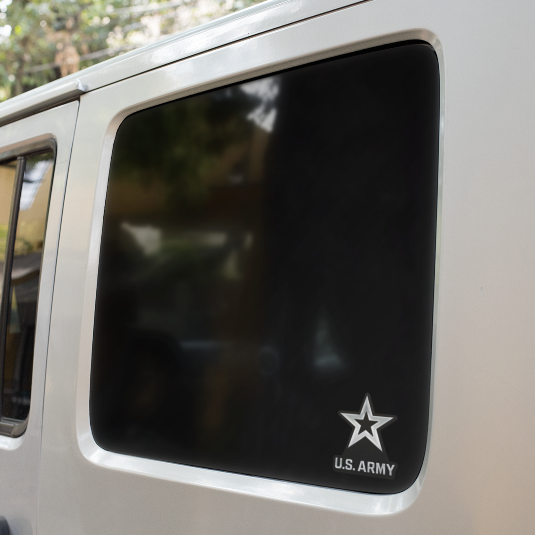 Army Star Acrylic Auto Emblem (Silver)