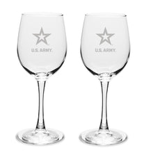 Load image into Gallery viewer, Army Star Set of Two 12oz Wine Glasses with Stem*