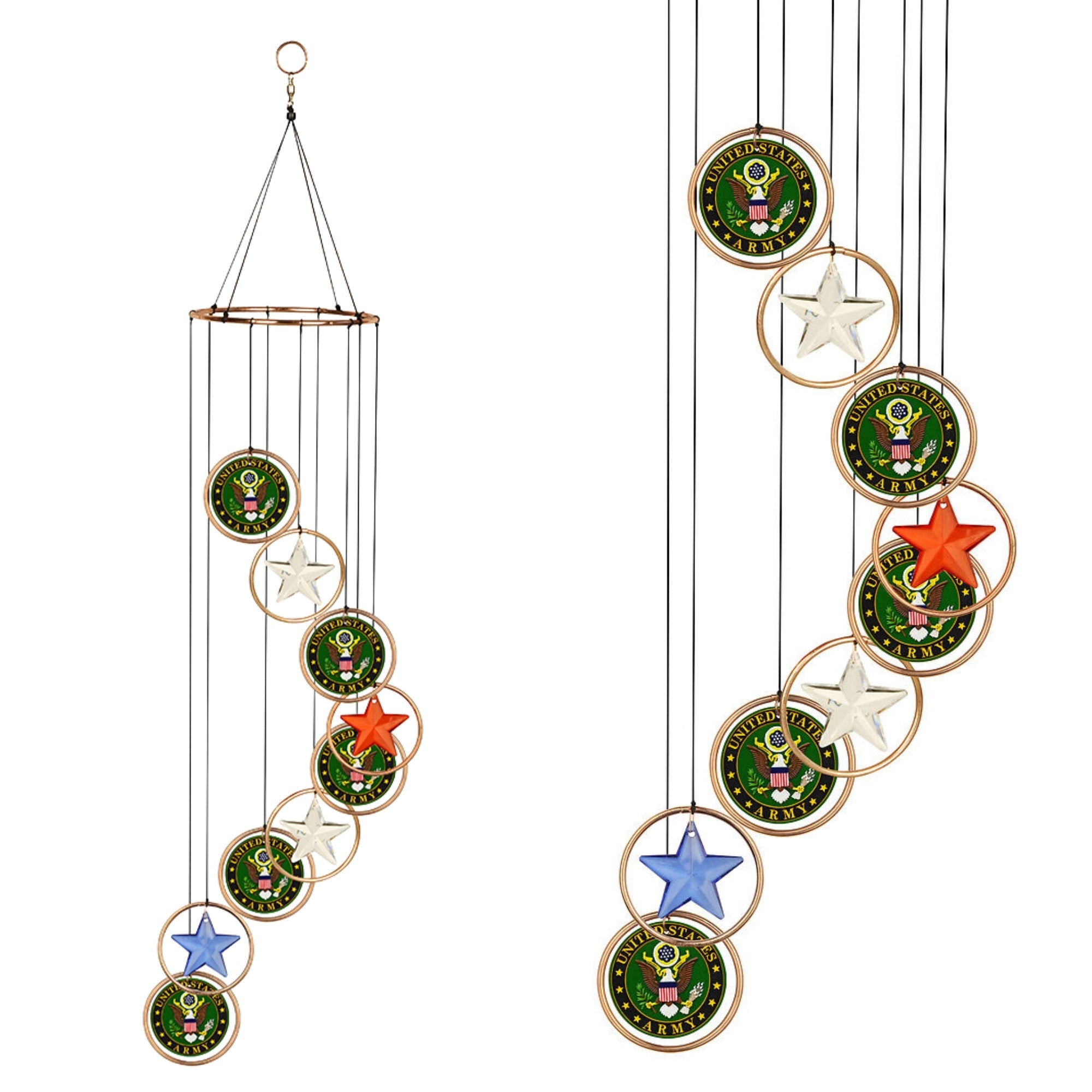 Army Seal Patriot Spiral Wind Chimes (32inches)