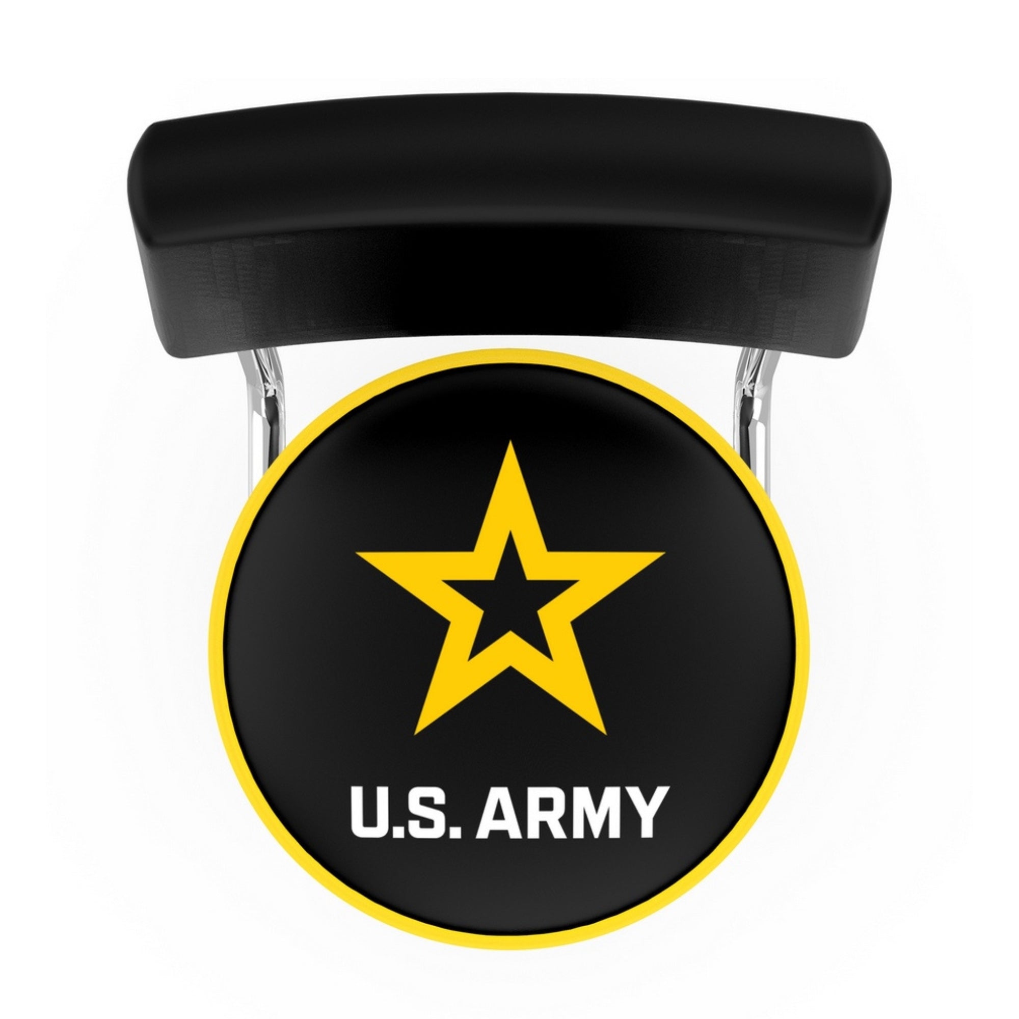 Army Star Stool with Back (Chrome Finish)*