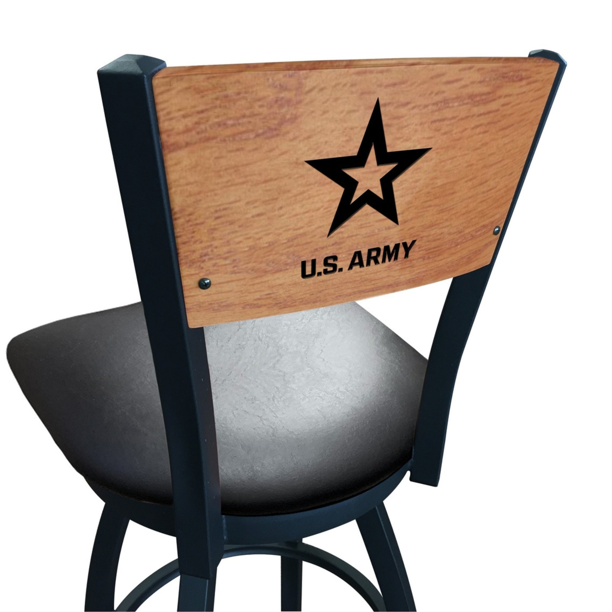 Army Star Swivel Stool with Laser Engraved Back*