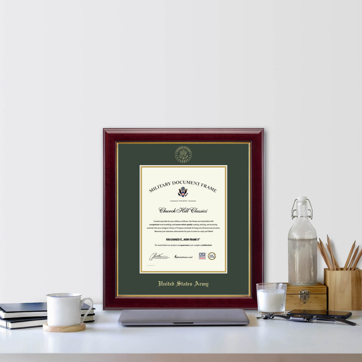 United States Army Gold Embossed Gallery Certificate Frame (Vertical)*