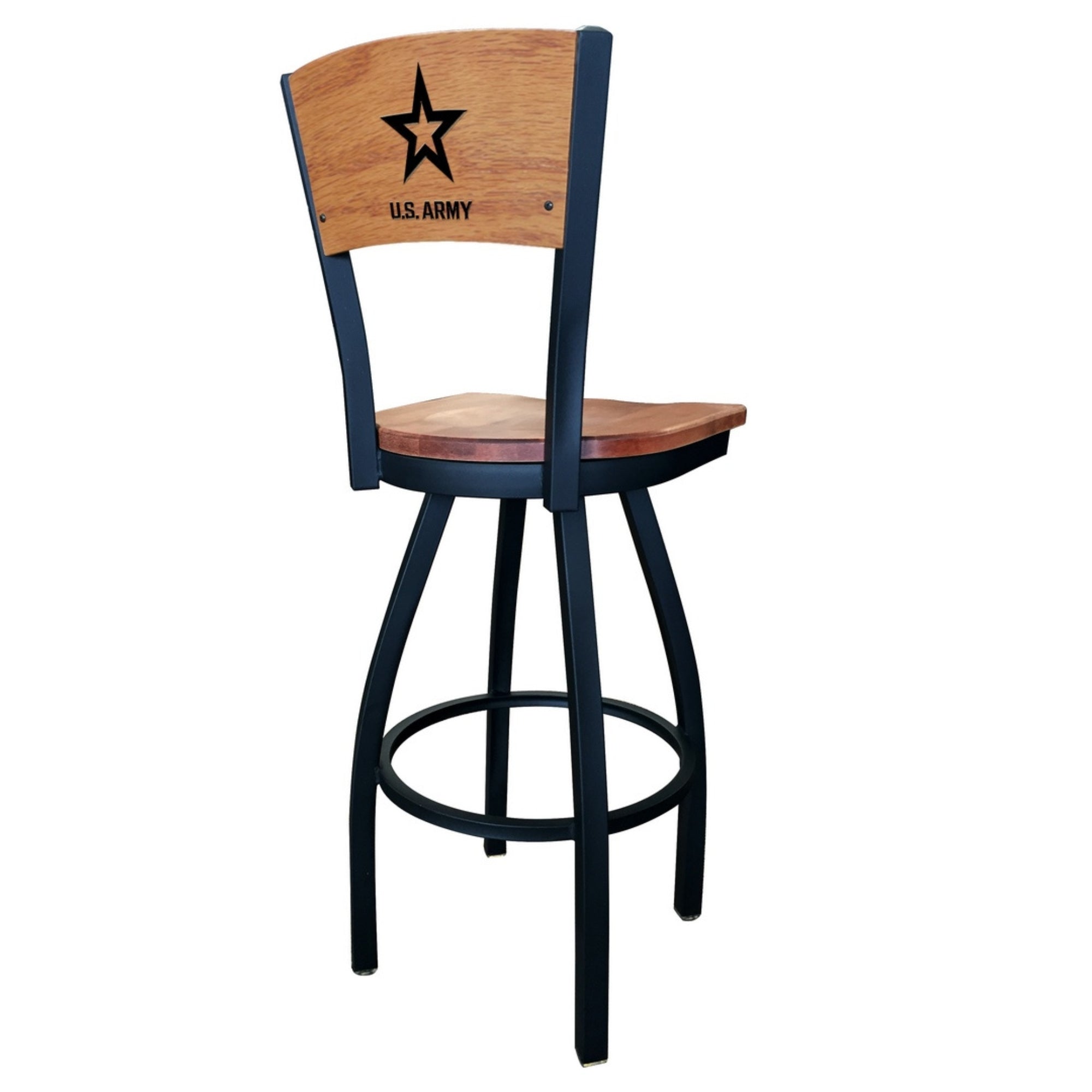 Army Star Swivel Stool with Laser Engraved Back*