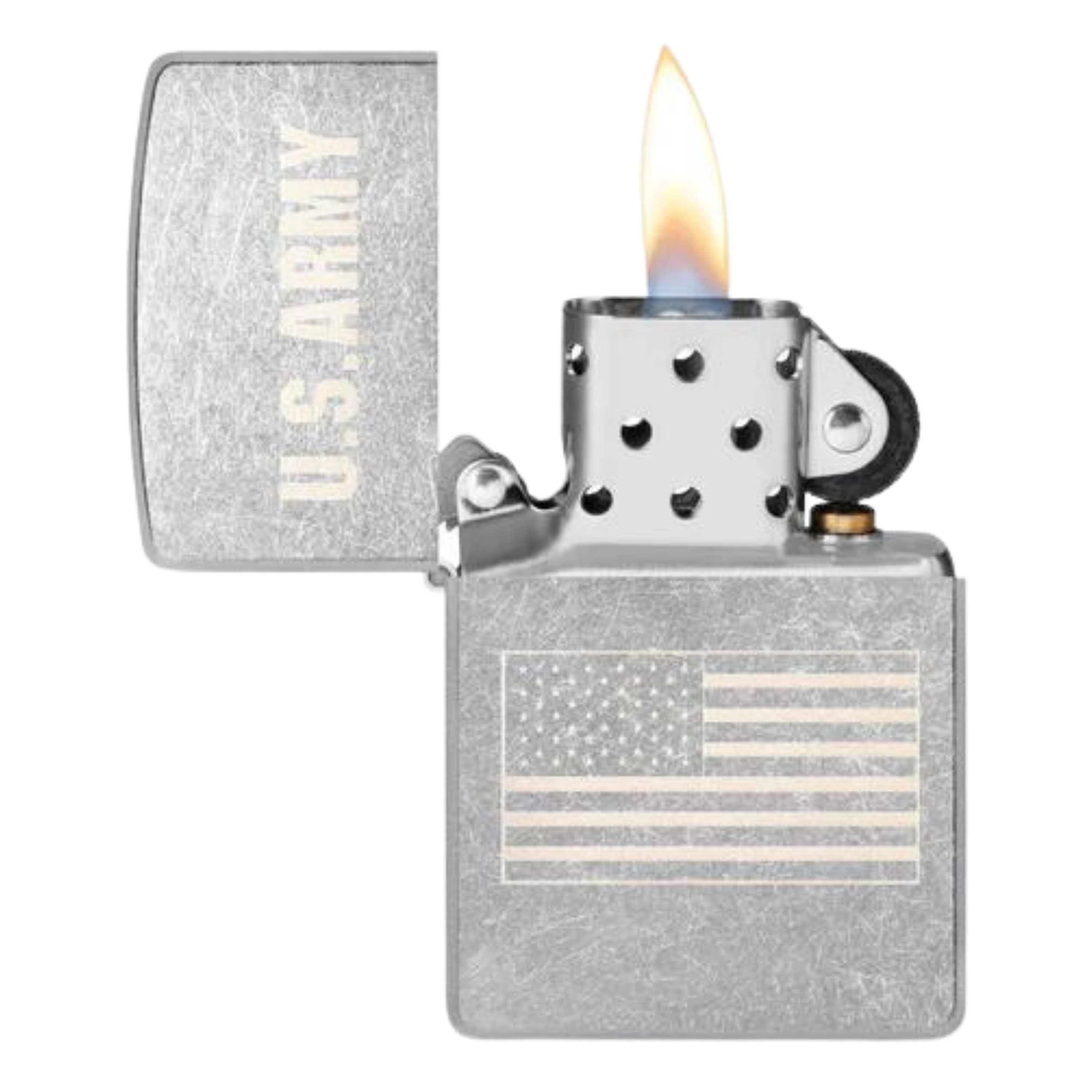 Army US Flag Street Chrome Laser Engraved Zippo