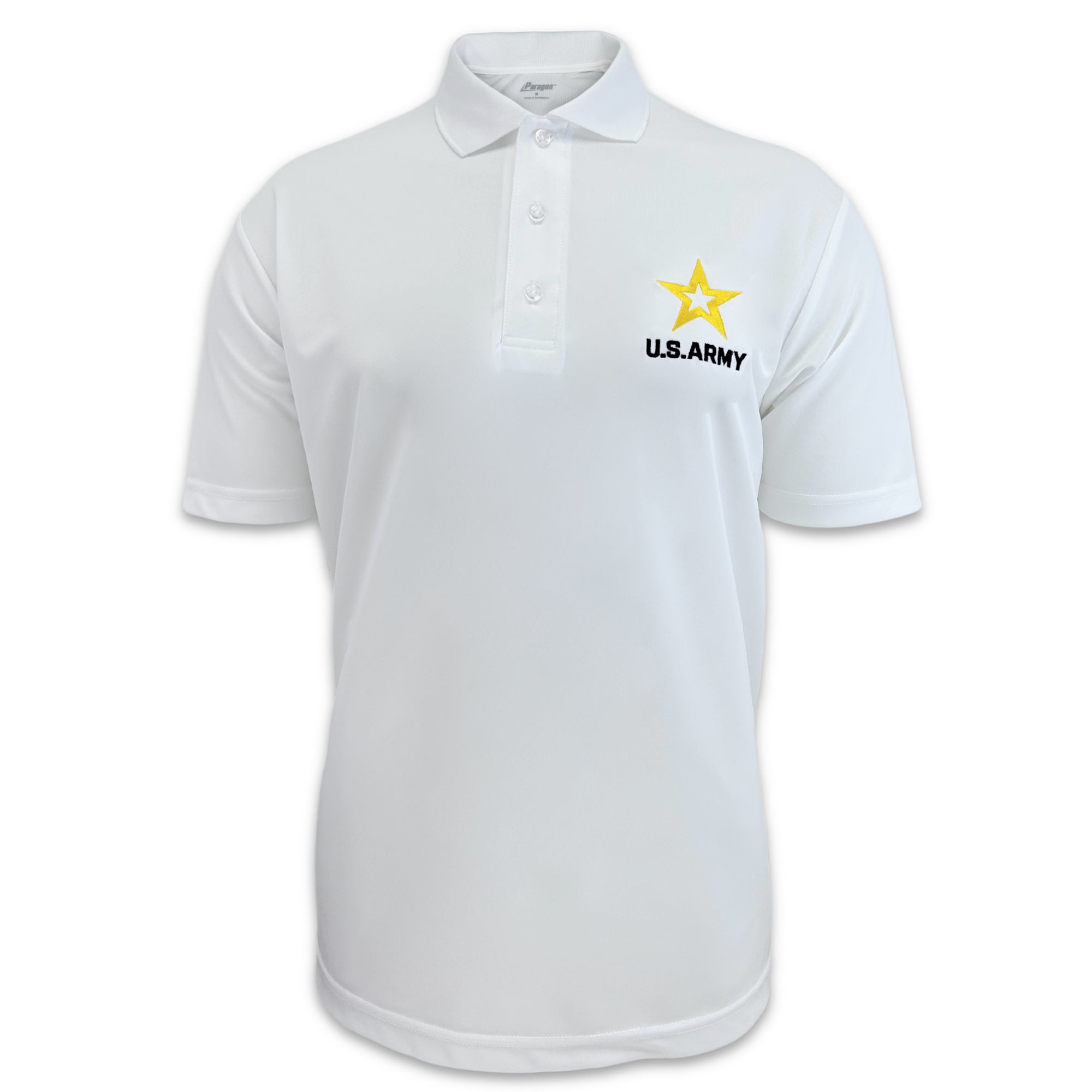 Army Star Embroidered Performance Polo (White)