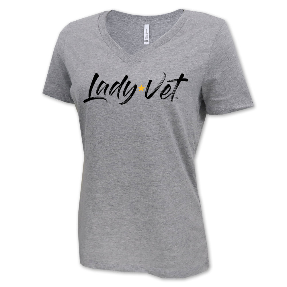 Army Lady Vet Full Chest Logo V-Neck T-Shirt