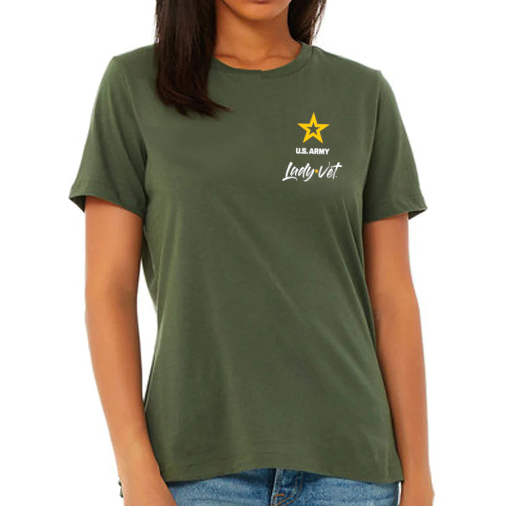 Army Lady Vet Left Chest Ladies T-Shirt