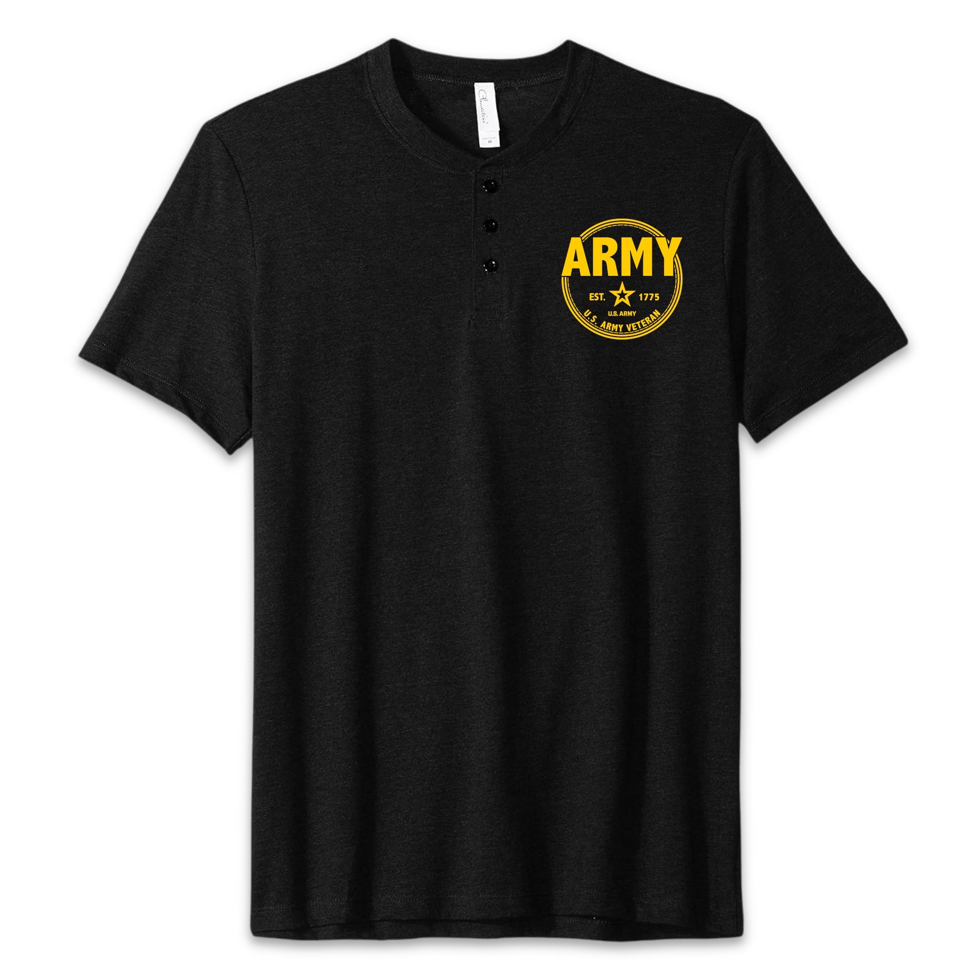 Army Veteran Mens Henley T-Shirt