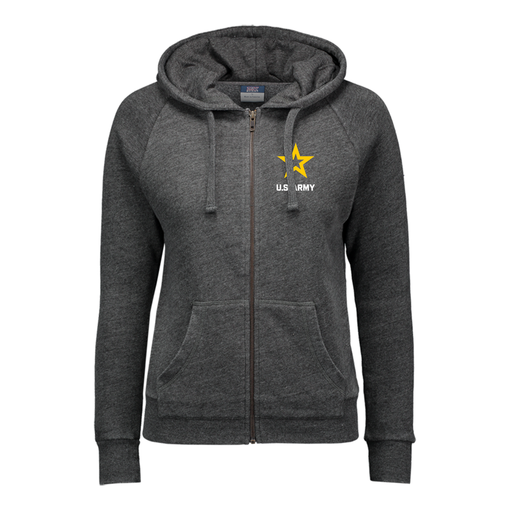 Army Star Ladies Angel Fleece Full Zip Hoodie