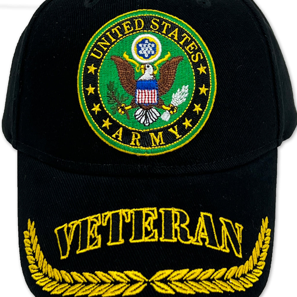 Army Veteran Wreath Hat (Black)