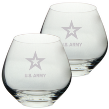 Load image into Gallery viewer, Army Star Set of Two 15oz British Gin Glasses (Clear)*