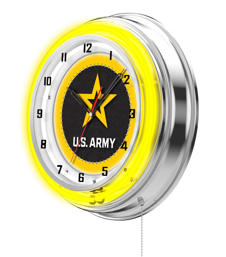 Army Star 19" Double Neon Wall Clock*