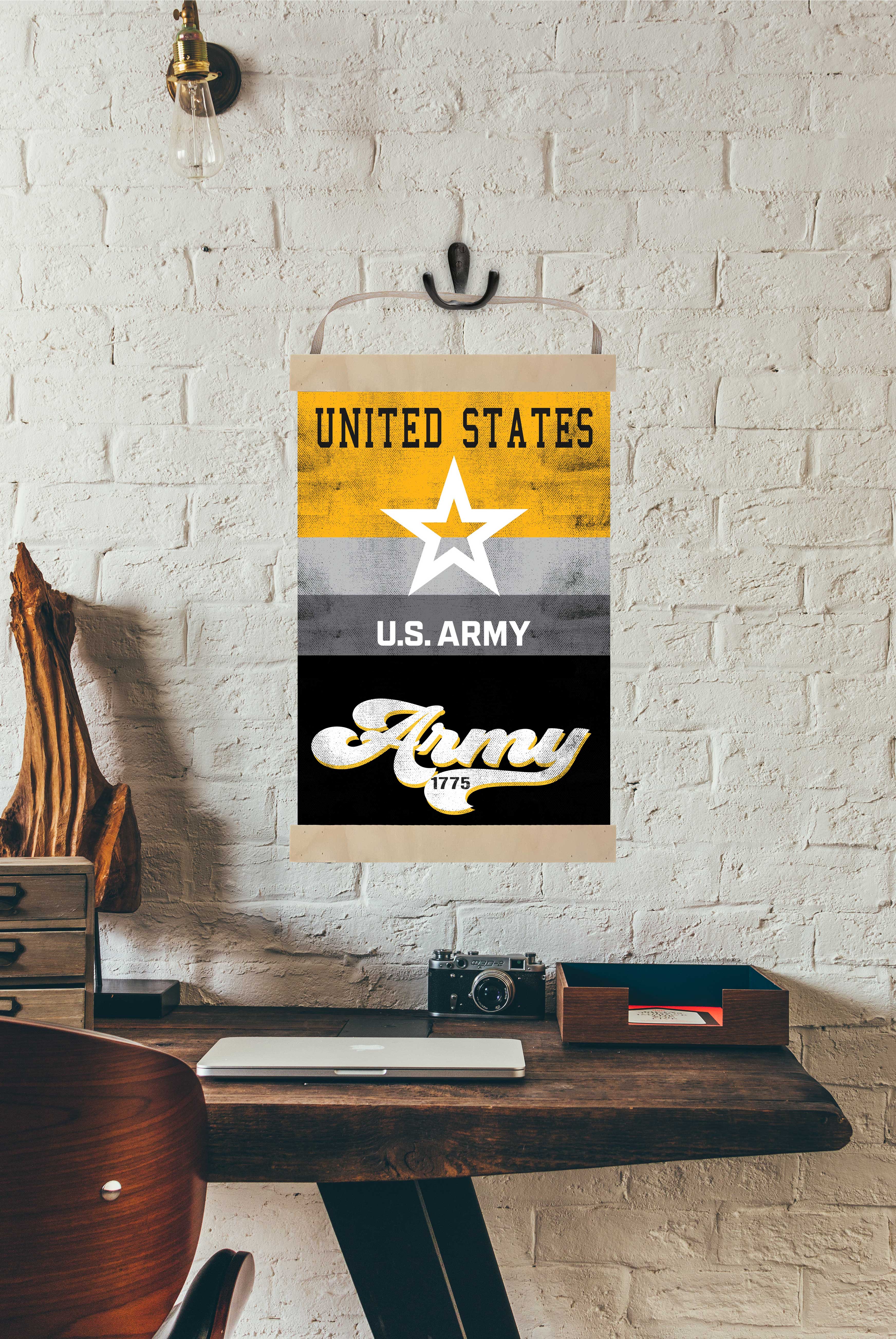 Army Reversible Banner Sign Retro Multi Color*