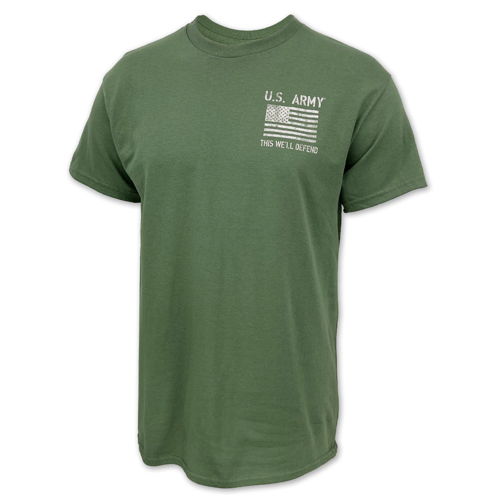 Army Distressed Flag T-Shirt (OD Green)