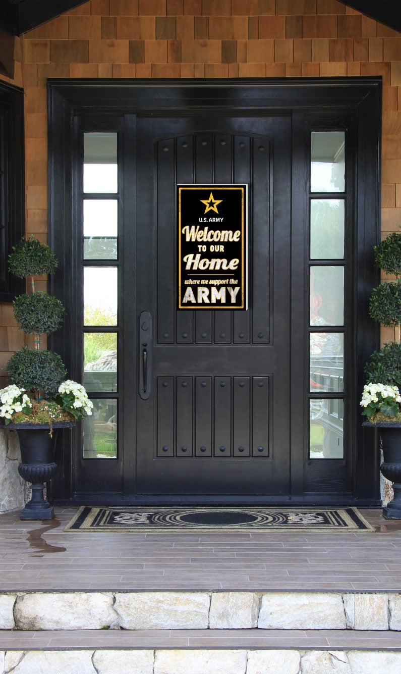 Indoor Outdoor Sign Welcome to Our Home Army (11x20)*