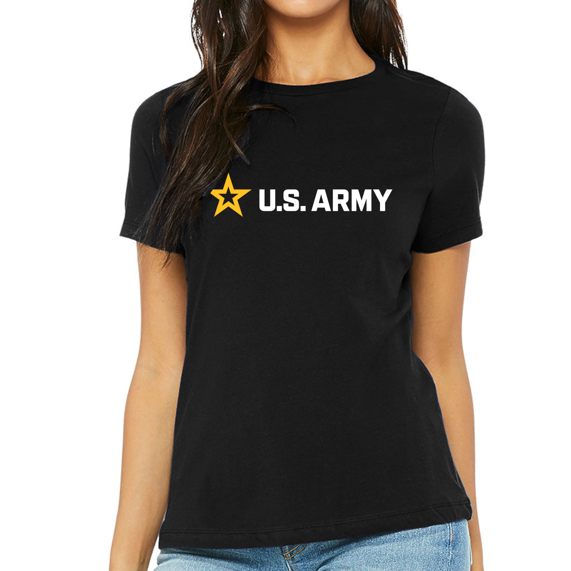 Army Star Ladies Full Chest Logo T-Shirt