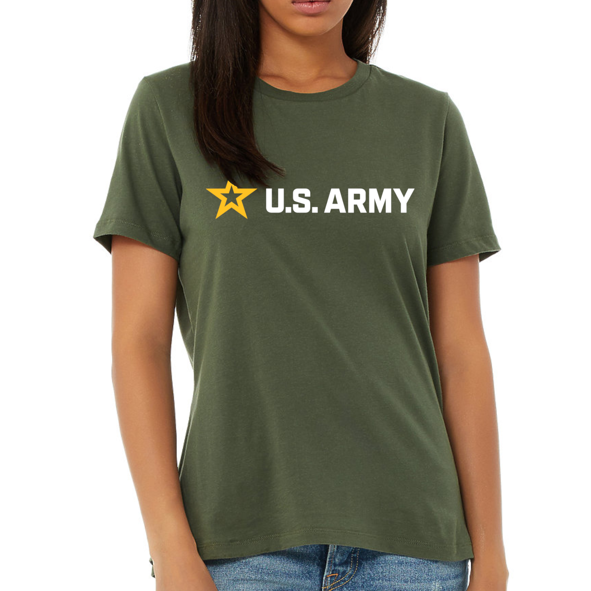 Army Star Ladies Full Chest Logo T-Shirt